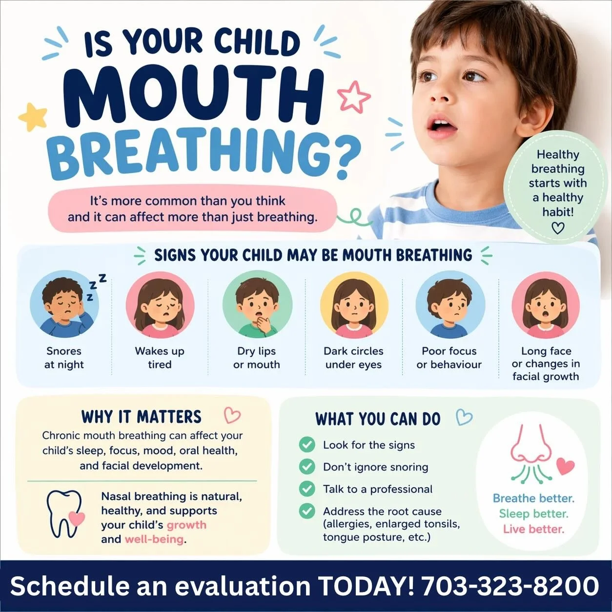 Most parents miss this! 🚨

If your child:
&ndash; snores 
&ndash; sleeps with their mouth open 
&ndash; wakes up tired 
&ndash; has dark circles or trouble focusing 

&hellip;it&rsquo;s not &ldquo;normal.&rdquo; 

It&rsquo;s often a sign your child 