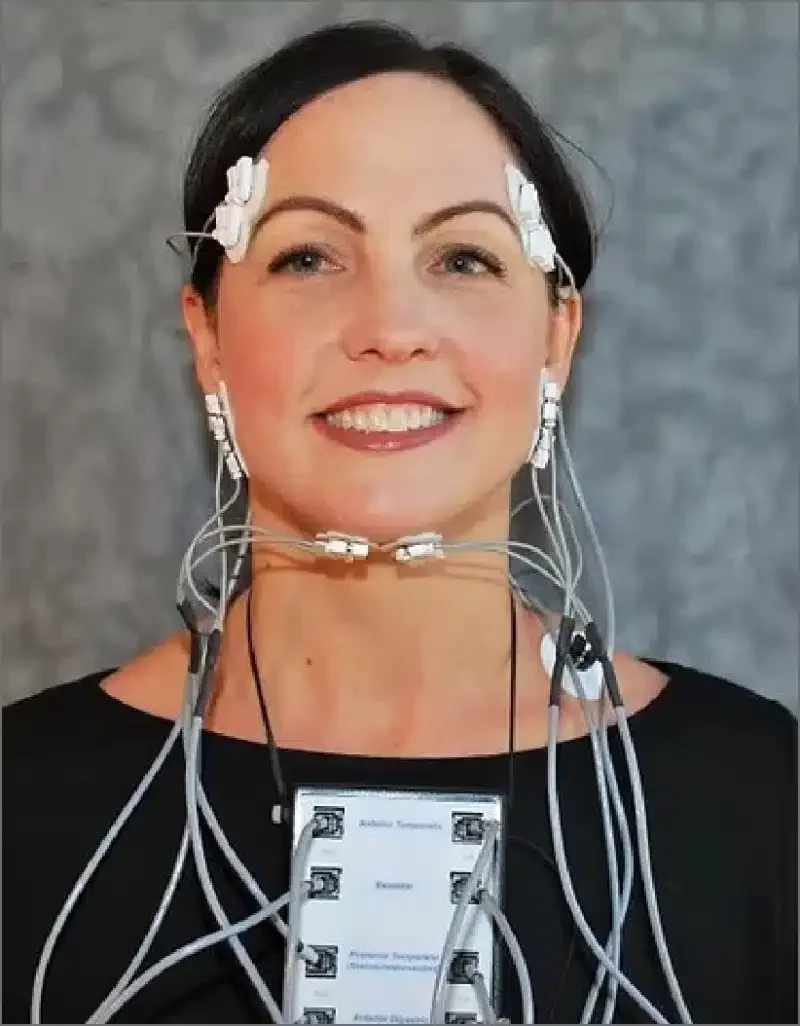 Woman receiving electromyography