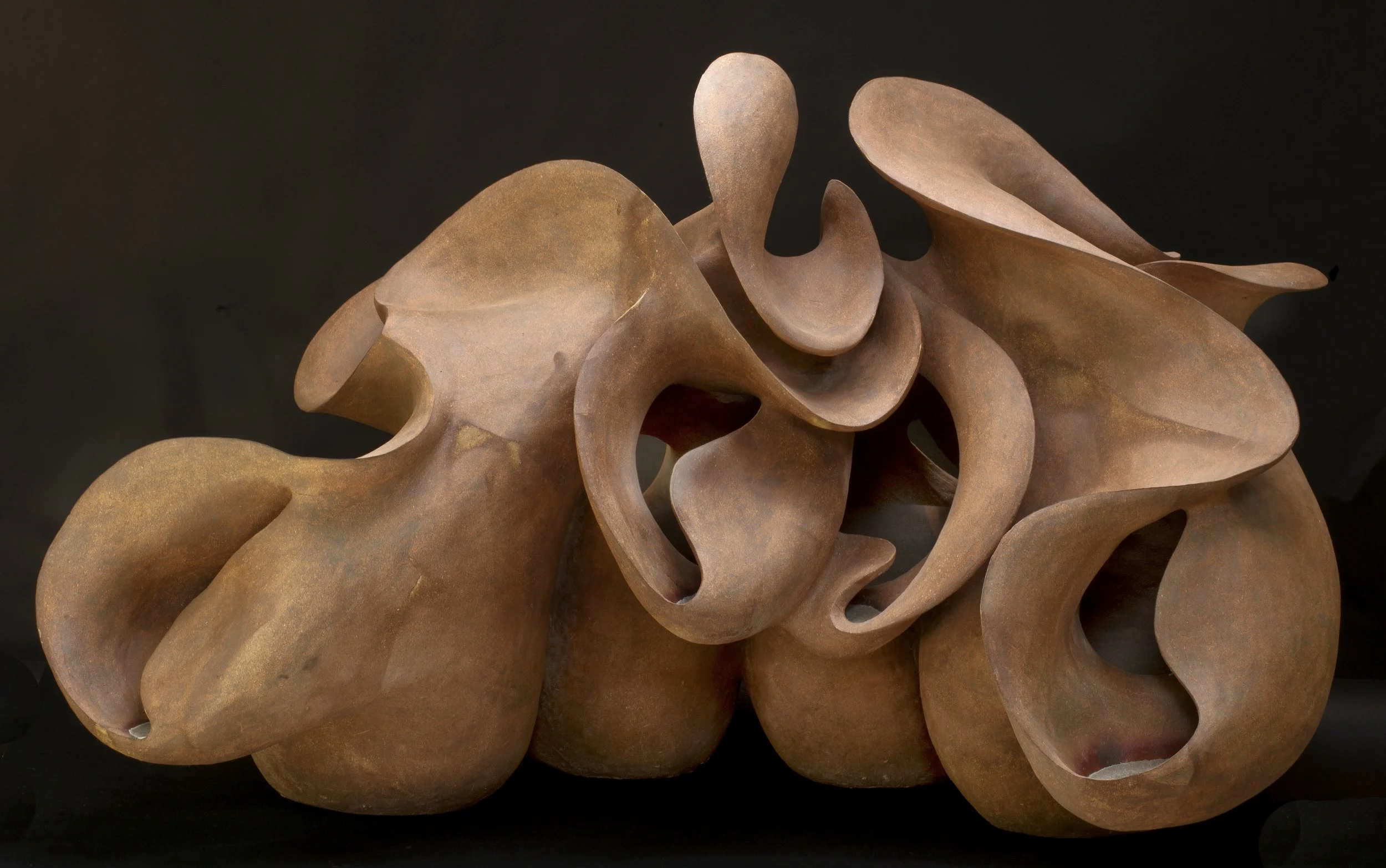 Converge 34" x 54" x 40" stoneware, unglazed, glass Clay