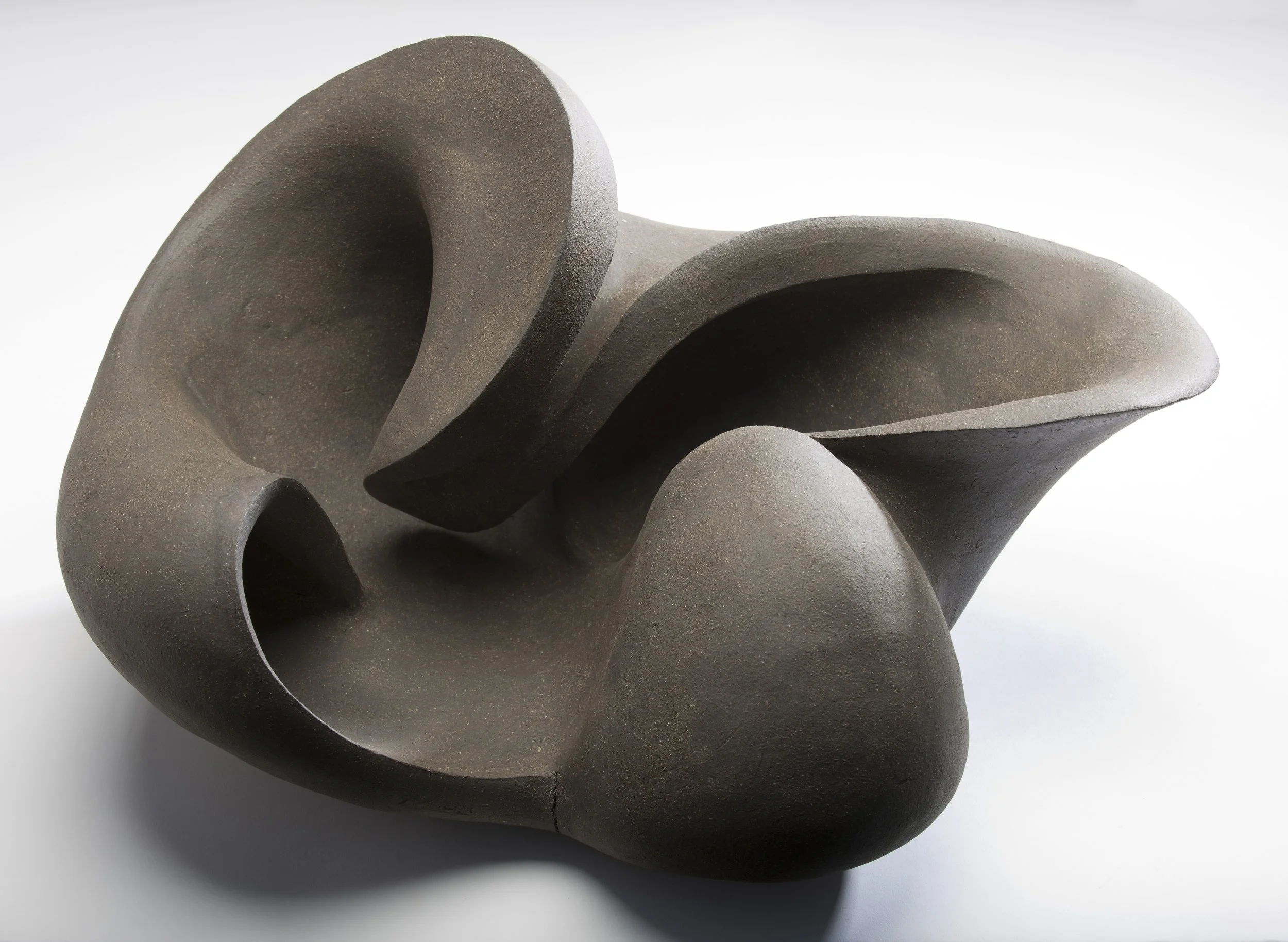Pull 12" x 22" x 20" smoked stoneware, unglazed Clay