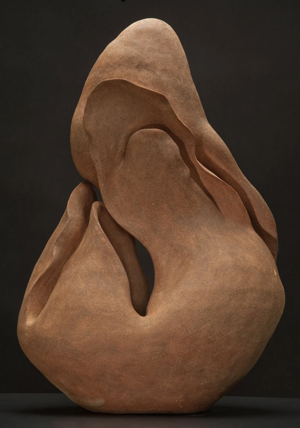 Seedpod 30" x 20" x 14" stoneware, unglazed, glass Clay