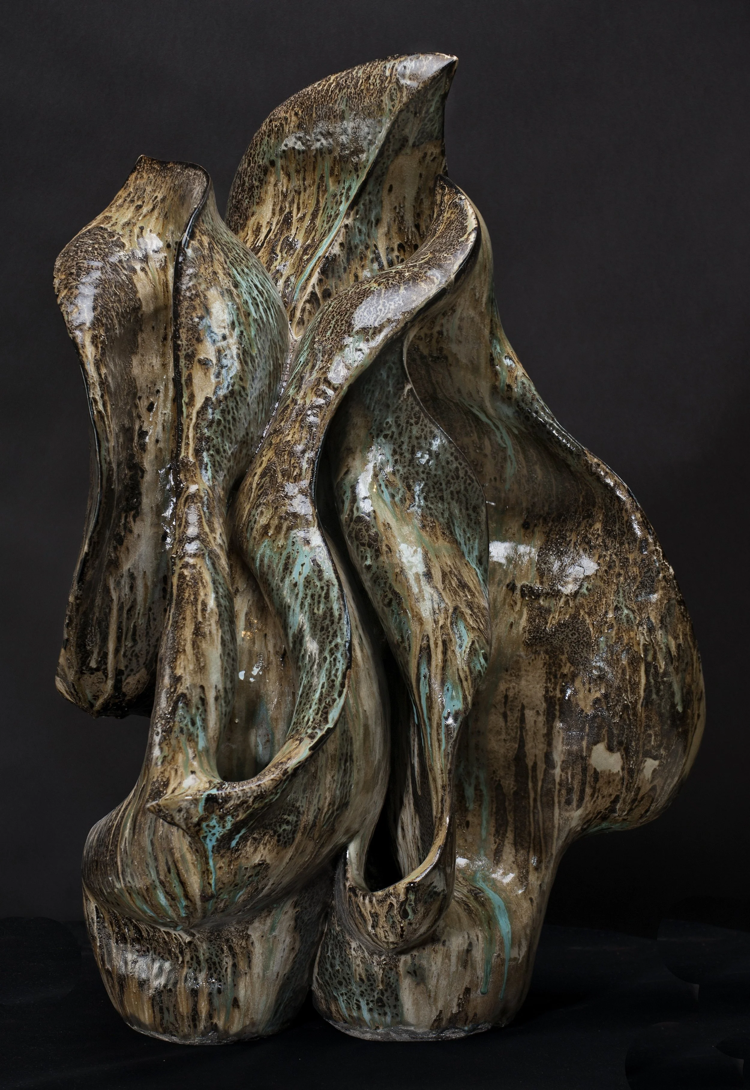 Shell 45" x 32" x 28" stoneware, glaze Clay