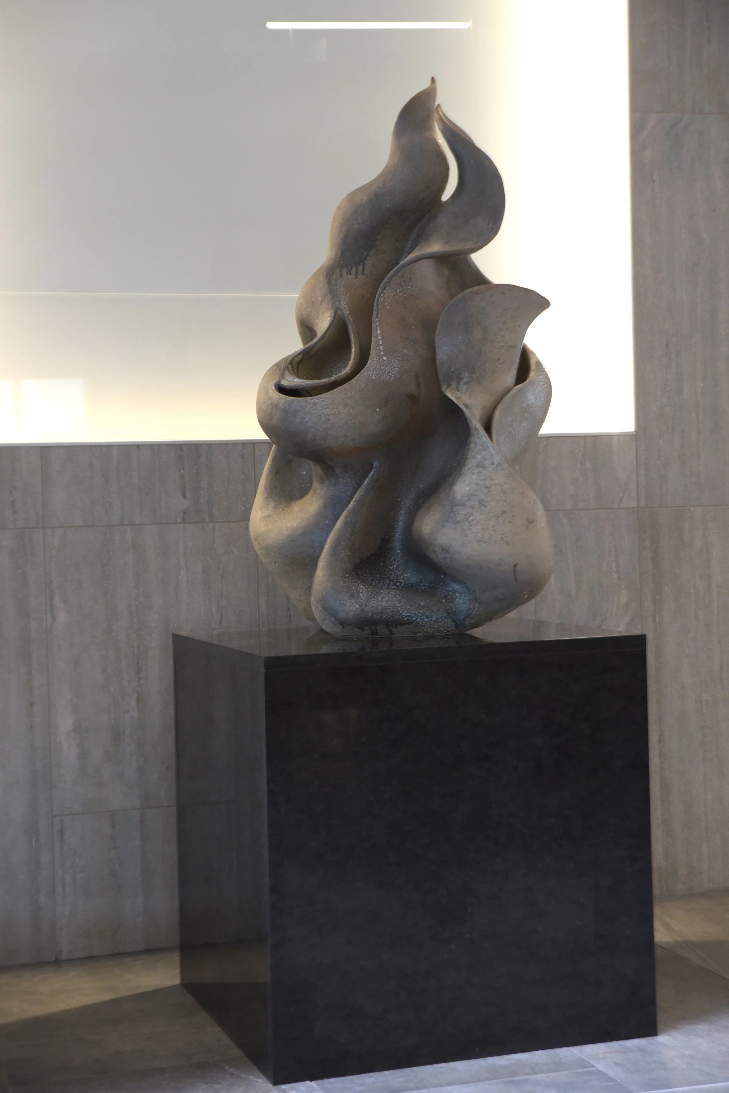 Reach 56" x 36" x 30" stoneware, glaze (Moravian University Collection) Clay