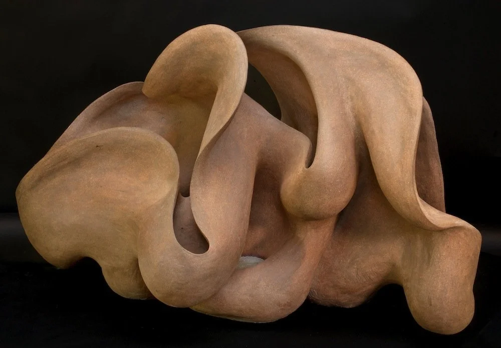 Fallen 30" x 48" x 40" stoneware, unglazed, glass
Clay