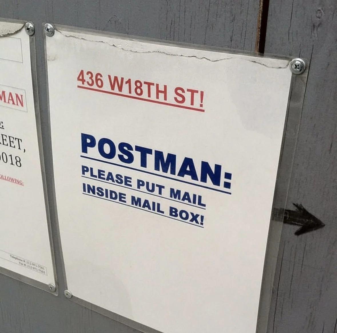 Passive aggressive note to mail carrier | Eric Cunningham