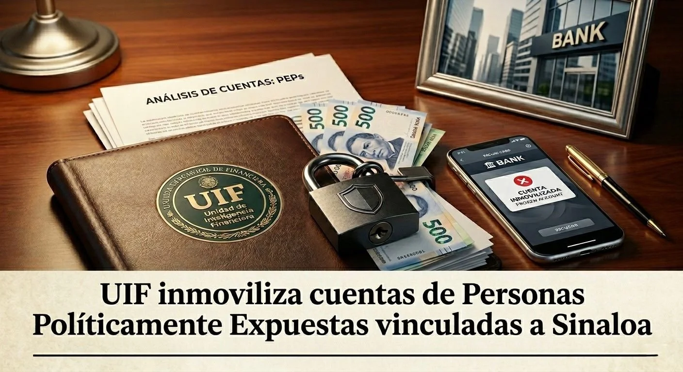 UIF inmoviliza cuentas de Personas Políticamente Expuestas vinculadas a Sinaloa