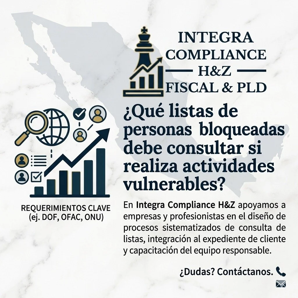 ¿Qué listas de personas bloqueadas debe consultar si realiza actividades vulnerables?