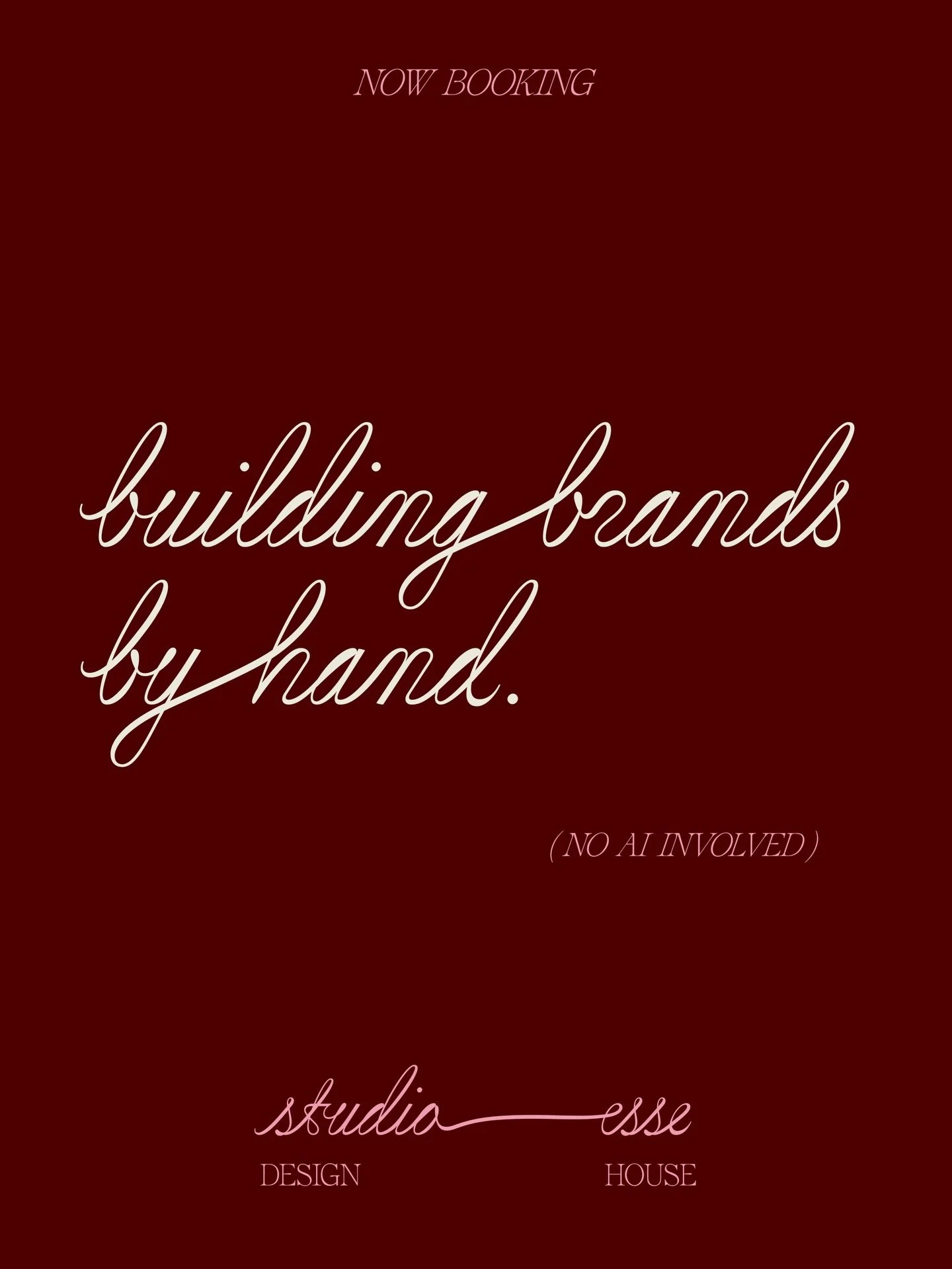 we are proud to say that we don&rsquo;t use generative AI in our business practices, design process or copywriting. yes, we really use em-dashes. 

studio esse. 100% human made design.