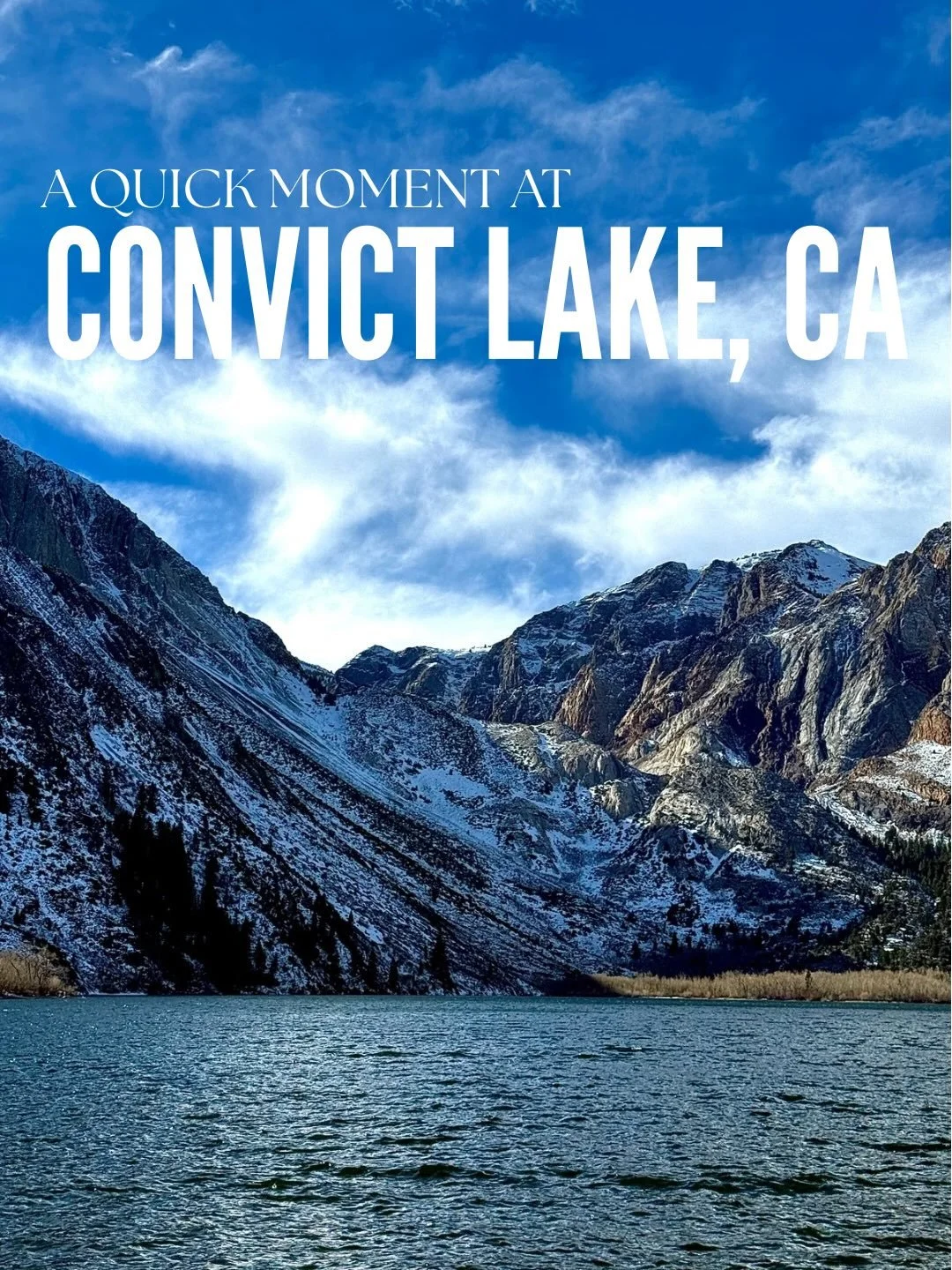 Captured during a quick rest stop on our drive back home to LA.

Mountain and scenery was beautiful, the sun was shining AND it was cold out so major W.

📍Convict Lake, CA