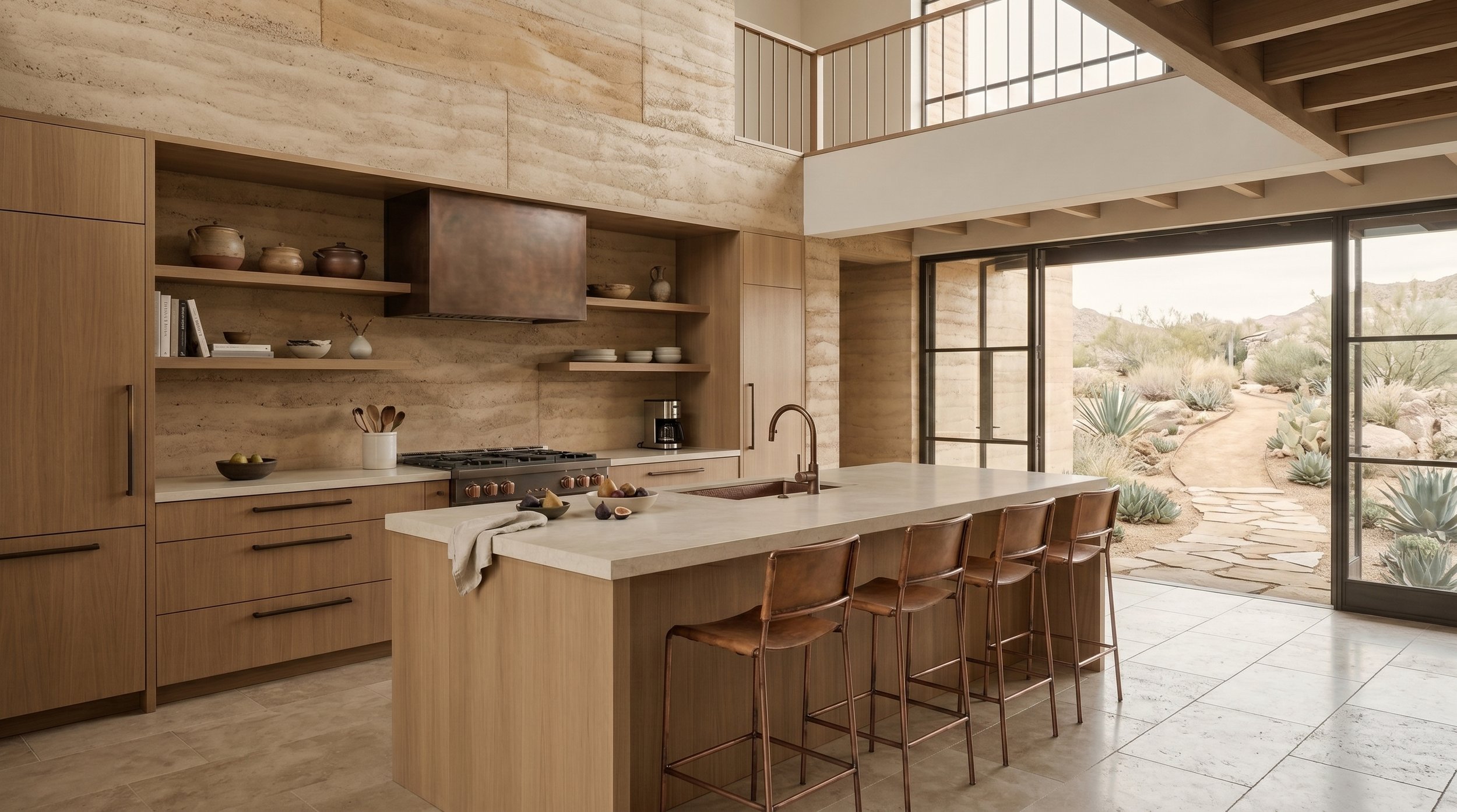Rammed Earth Luxury Home Kitchen