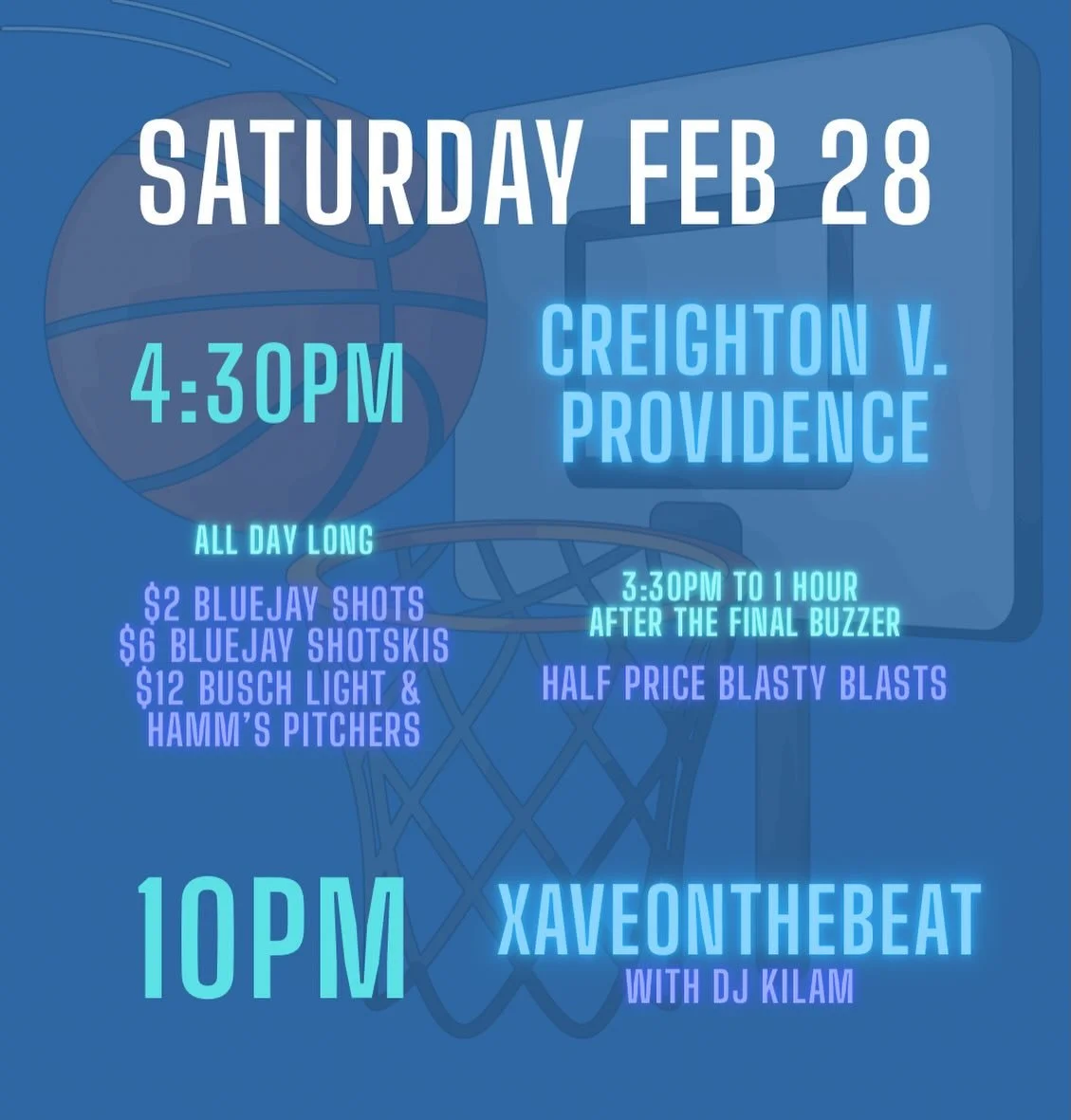 Come hang with us this Saturday to cheer on the jays with all of our usual killer drink deals! Stick around &amp; end your night on the dance floor vibing with XaveOnTheBeat &amp; DJ Kilam!