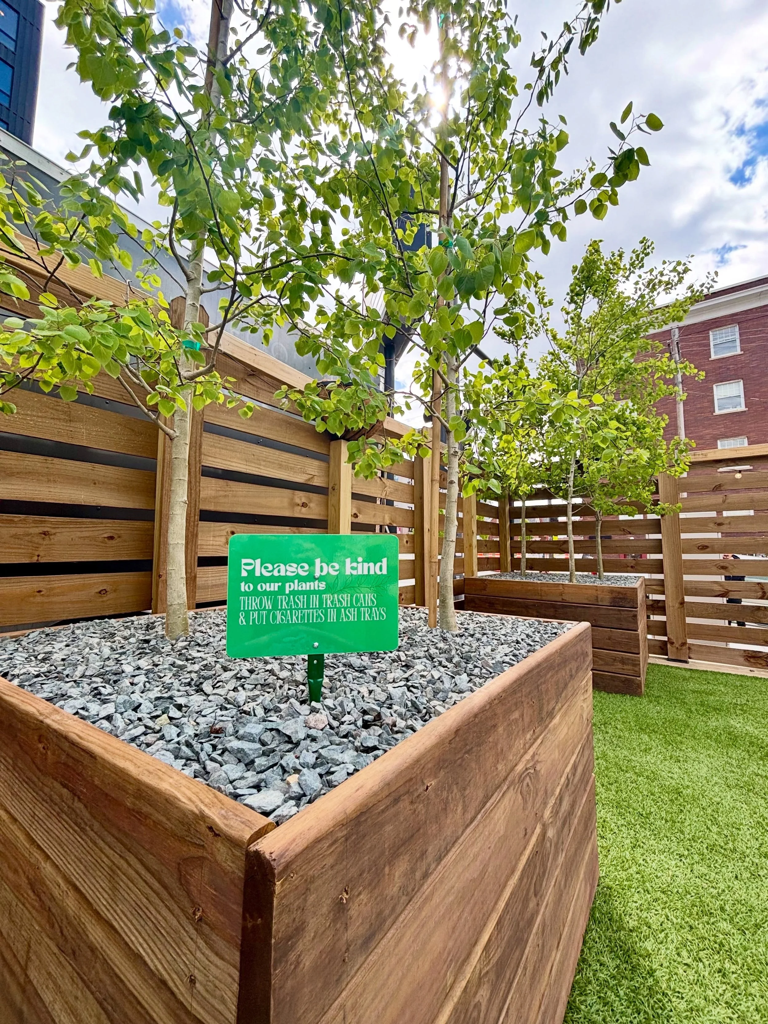 We got some cutie patio trees this week just in time for a 100/10 Nebraska weather dayyyyy 😍 SO many more patio plants &amp; upgrades to come very very soon. 

Bingo is tonight at 9pm &amp; the patio is fair game for playing. If you aren&rsquo;t out