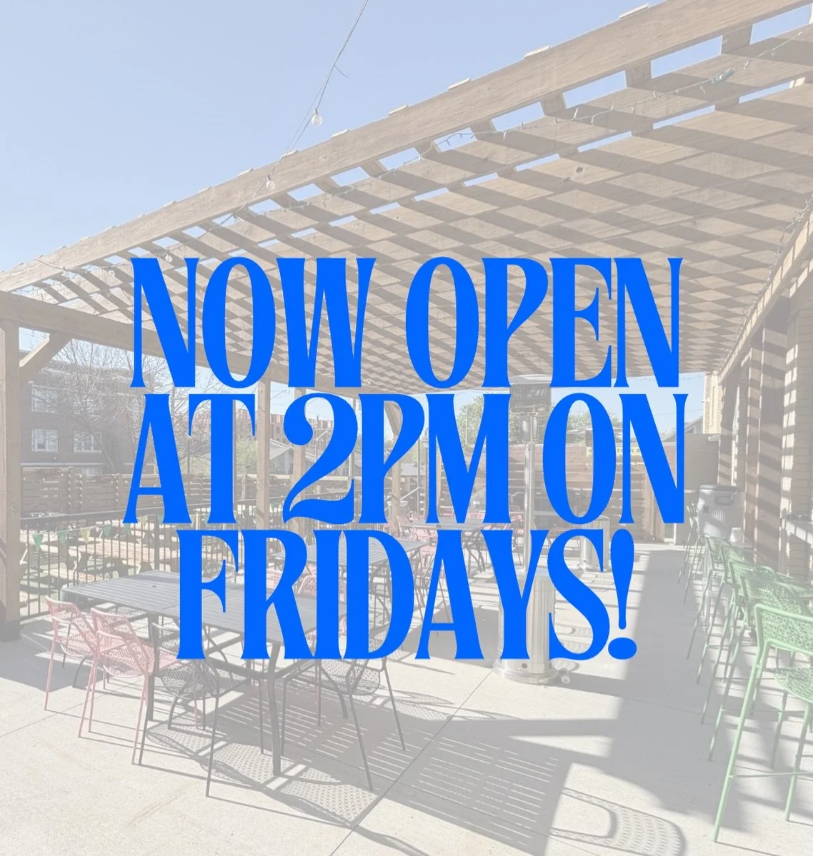 Starting tomorrow, we&rsquo;ll be opening early on Fridays to start your weekends off right! It&rsquo;s looking like it&rsquo;ll be a bit rainy, but we have plenty to keep you occupied indoors!

So make your plans to leave work a little early &amp; c