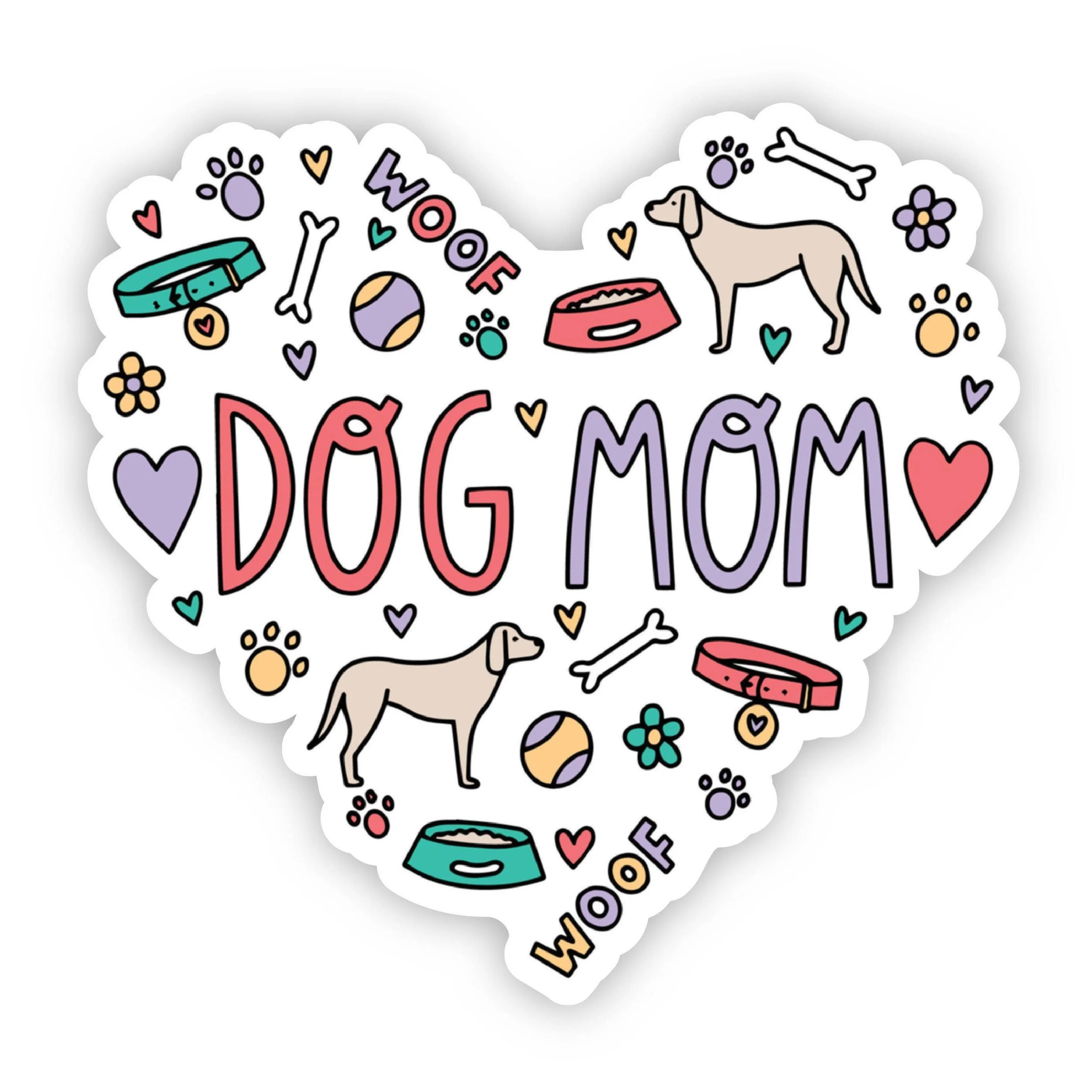 Dog Mom Heart Sticker