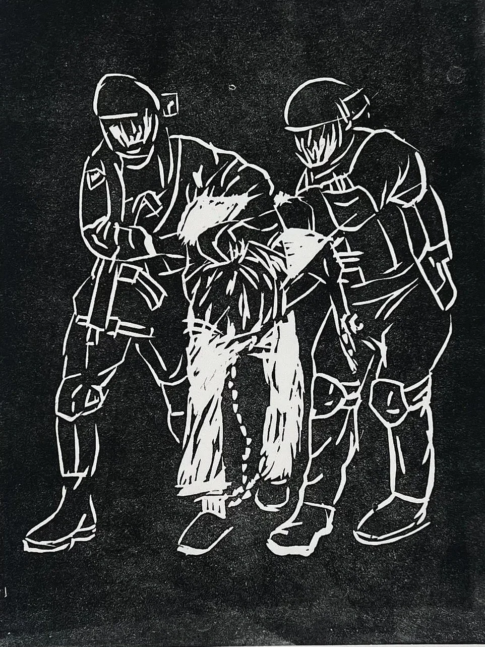 Four-Legged Race | Linocut