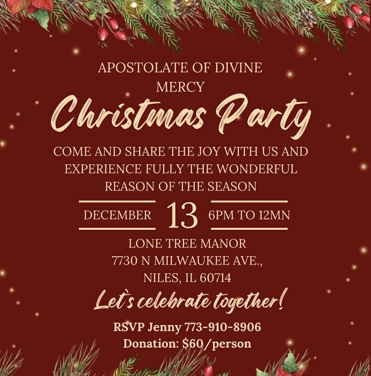 APOSTOLATE OF DIVINE MERCY CHRISTMAS PARTY