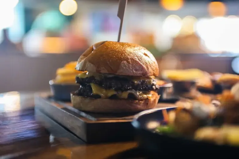 Burger at Good Sport sports bar Napier.webp