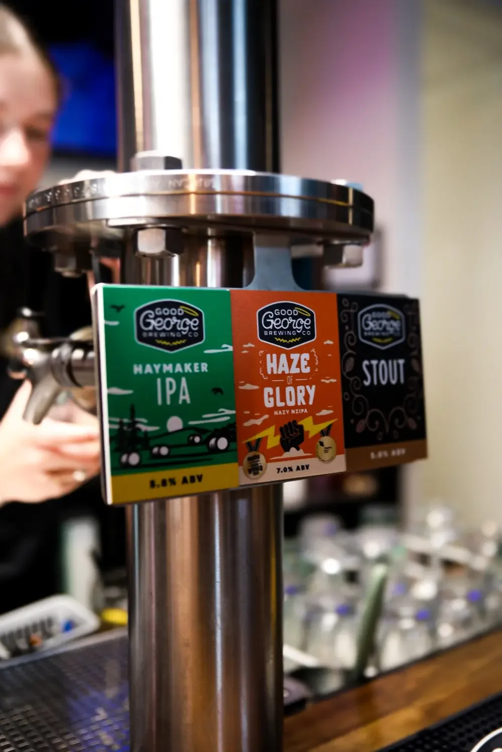 Craft beers on tap at Napier Sports Bar Good Sport.webp