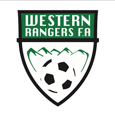 Westen Rangers F.C. soccer team logo featuring mountains and a soccer ball.