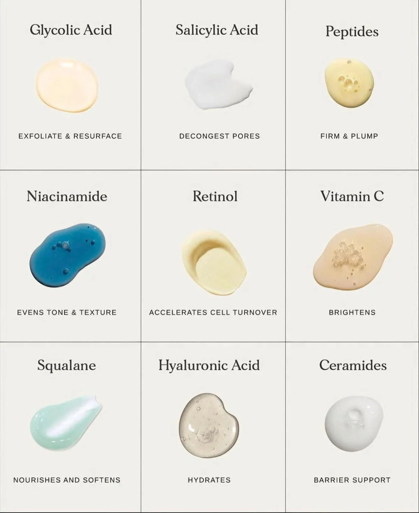 In case you need a reminder of what your skincare ingredients are actually doing&hellip;

From glycolic acid for exfoliation to hyaluronic acid for hydration, every ingredient has a purpose. Understanding what&rsquo;s in your skincare can help you bu
