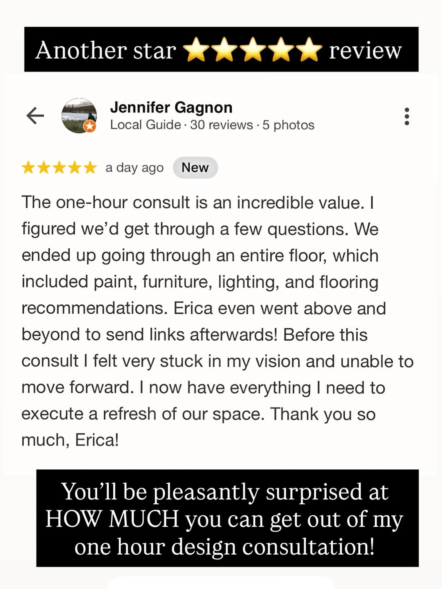 I&rsquo;m so grateful to receive to reviews and feedback from clients like this 🤩🙏❤️. There&rsquo;s nothing I love more than seeing the relief and excitement in my clients&rsquo; faces when we are able to put together a vision together, and answer 