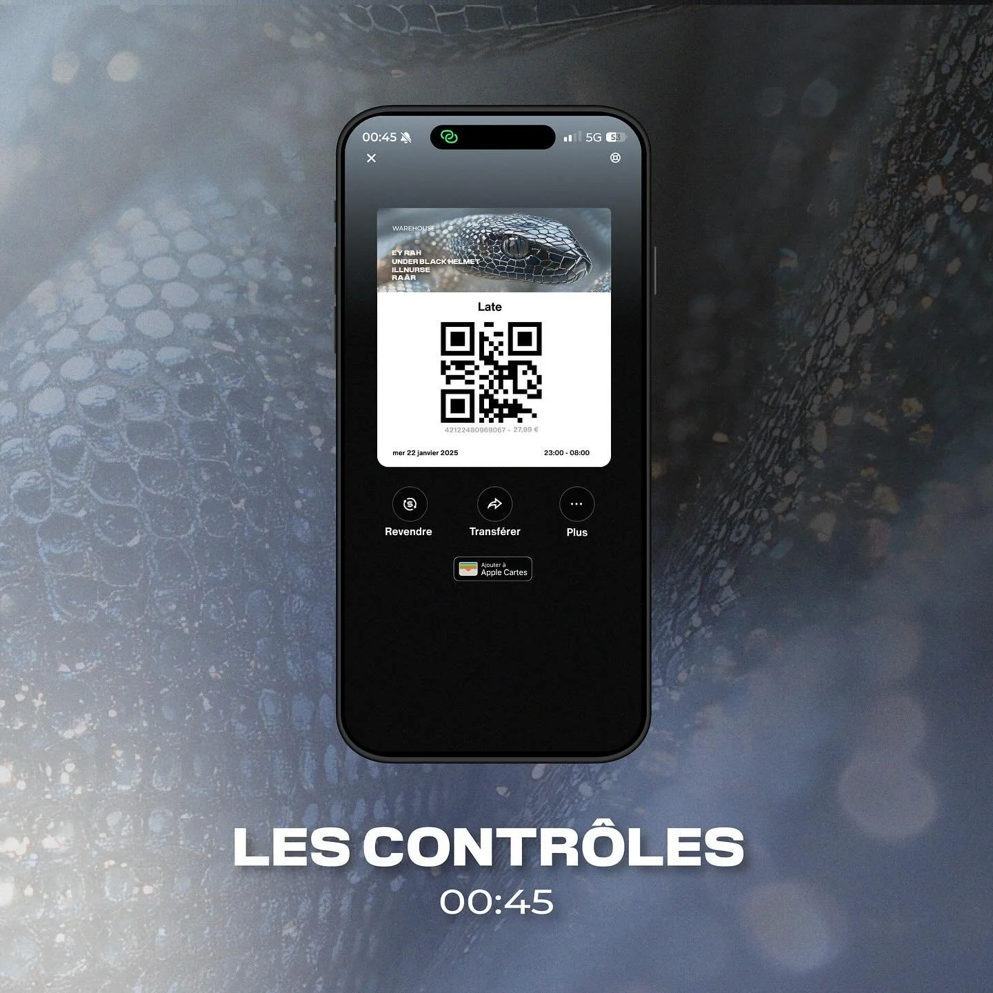 [LES CONTR&Ocirc;LES- 00:45] - Le passage des contr&ocirc;les exige un passe-droit ! 

Un moment de d&eacute;fi tel un vigil qui vous contr&ocirc;le avant de vous laisser entrer dans la soir&eacute;e. Un besoin de se sentir l&eacute;gitime avant de p