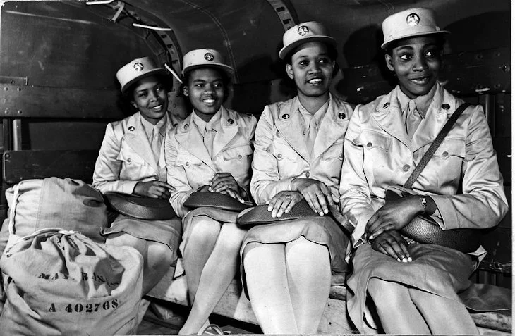 African American members of the WAC (Women's Army Auxiliary Corps) at the WAAC training center.
