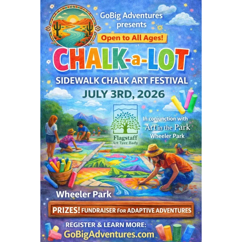 Chalk-a-lot sidewalk chalk art festival July 3, 2026 click for tickets and more info