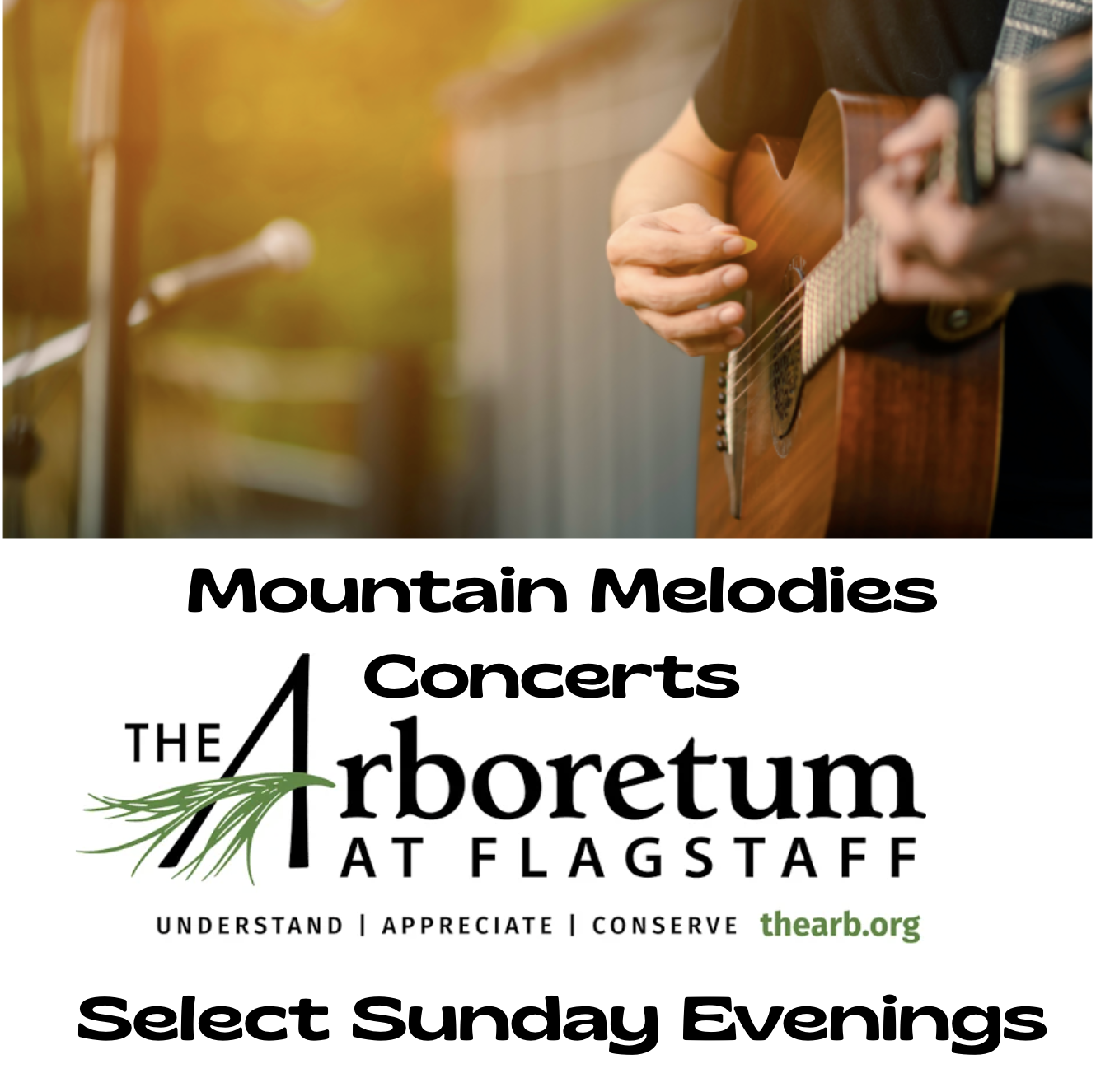 Mountain Melodies Concerts at The Arboretum at Flagstaff Select Sunday Evenings, Click for full schedule