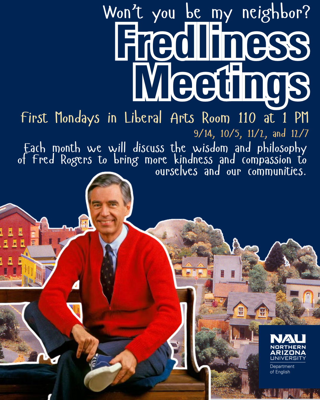 Fred Rogers was best known for his children's TV program, Mister Rogers' Neighborhood.   His life philosophy has the potential to help people of all ages feel better about ourselves and be kinder to each other. In the Fredliness Group, we enjoy discu