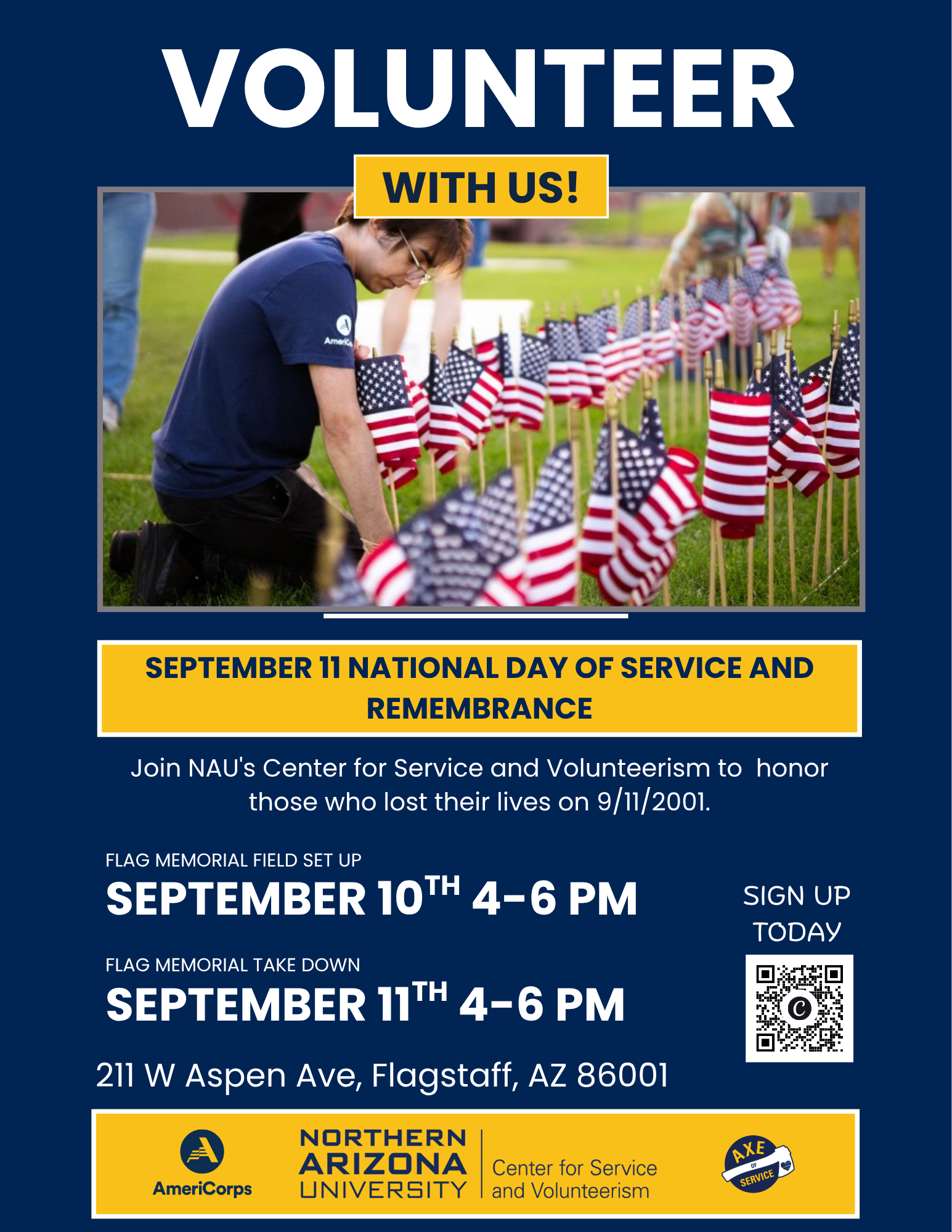 Every year, AmeriCorps holds a National Day of Service and Remembrance on September 11th. This year marks the 25th anniversary of that tragic day. People of all ages and backgrounds are encouraged to participate in service - click to register