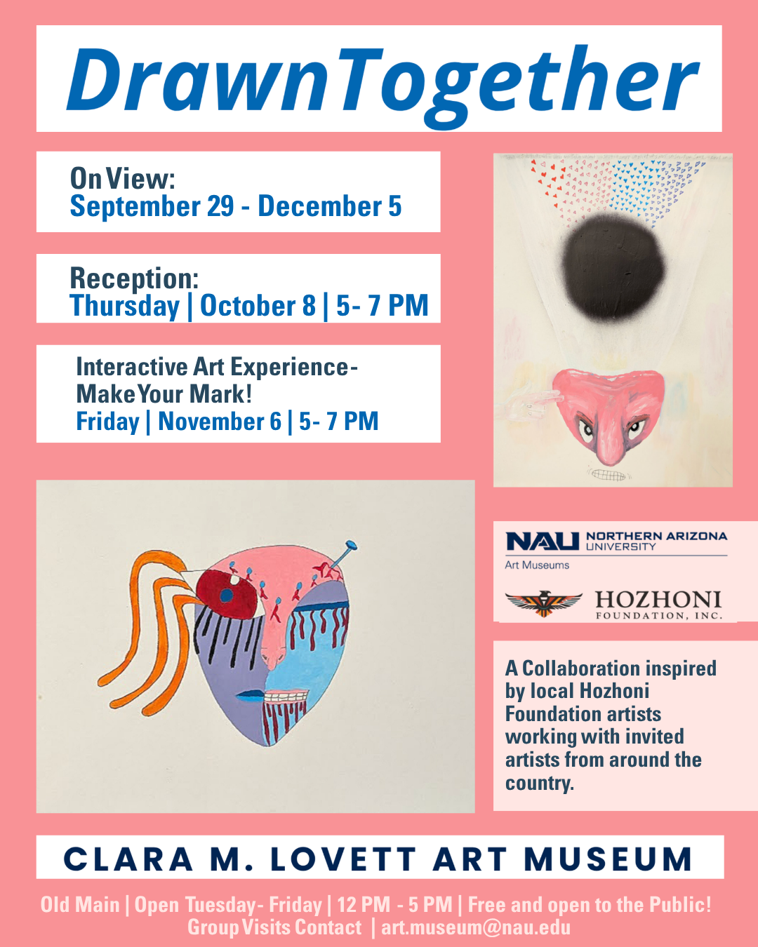 Drawn Together September 29 – December 5, 2026  Reception: Thursday | October 8, 2026  5 – 7 PM  This exhibition celebrates drawing as a shared practice rooted in collaboration, and creative exchange. Artists affiliated with the Hozhoni Foundation, a