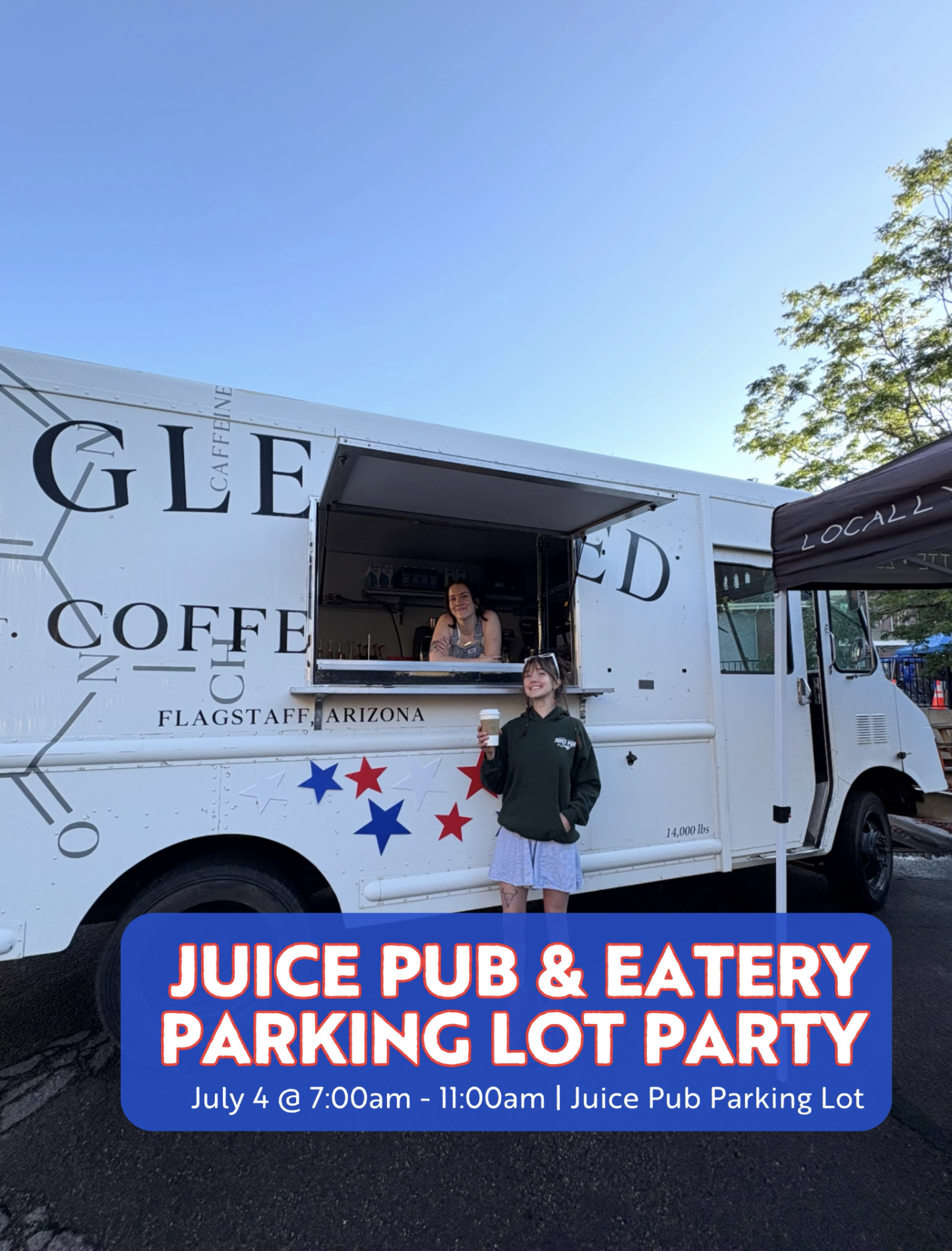 Juice pub and eatery Parking lot Party July 4 at 7 am - 11 am Juice pub parking lot