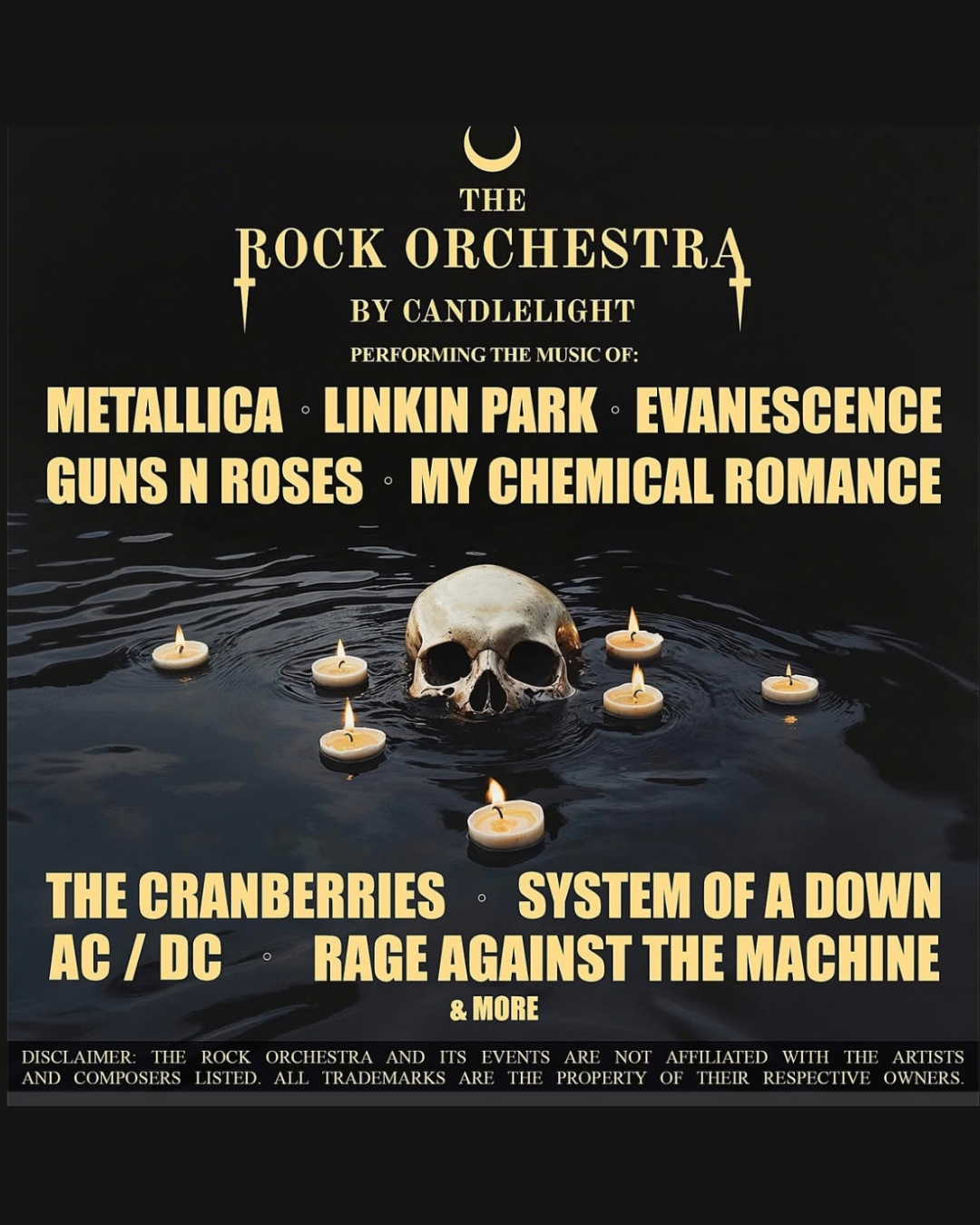 Rock Orchestra by Candlelight Performing the music of Metallica, LInkin park, Evanescence, Guns N Roses, My Chemical Romance and more