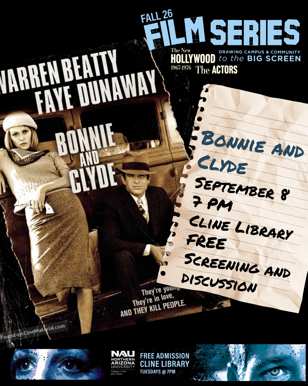CAL Film Series Bonnie and Clyde Vintage movie poster 