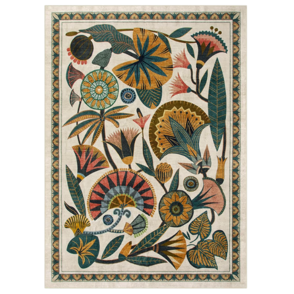 CREAM FLORAL RUG
