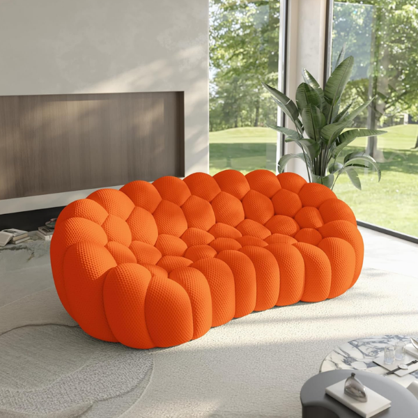 CURVED ORANGE BUBBLE SOFA