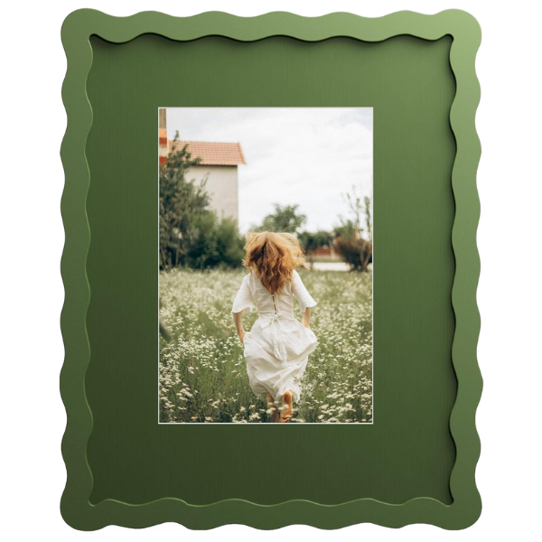 GREEN WAVY EDGE PICTURE FRAME