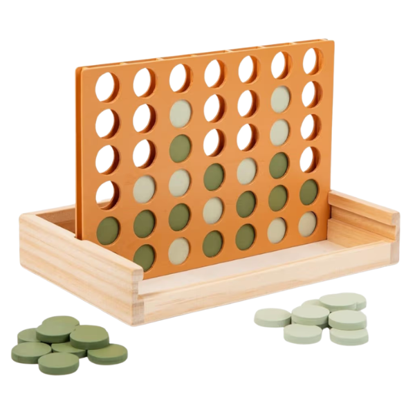 CAMEL & SAGE GREEN FOUR IN A ROW GAME