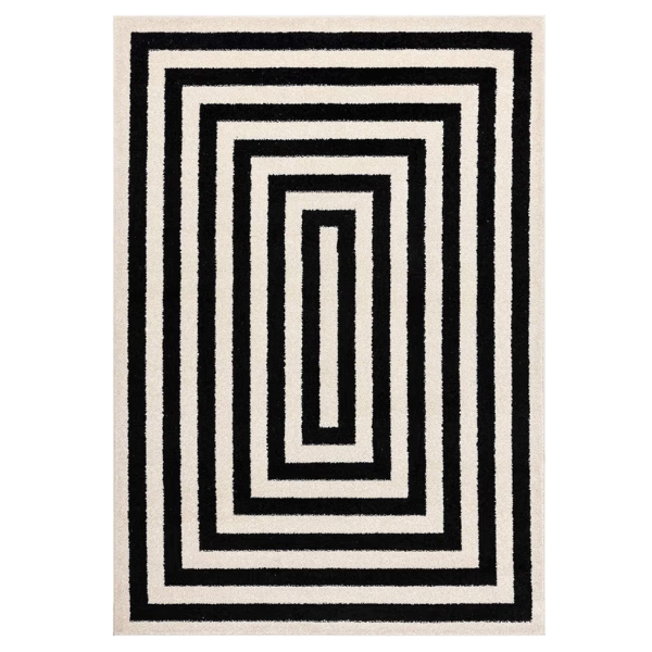 BLACK & WHITE GEOMETRIC RUG
