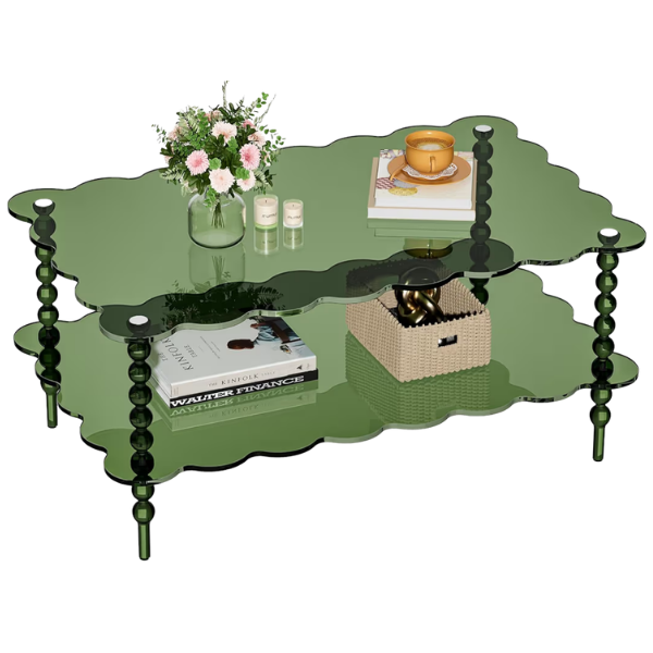 GREEN ACRYLIC COFFEE TABLE
