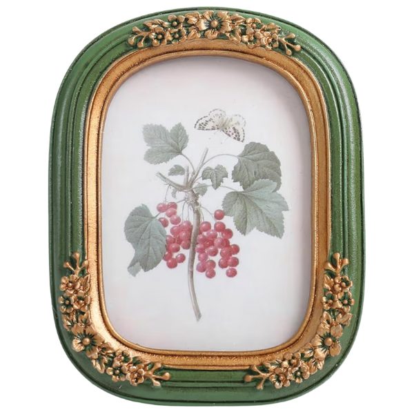 VINTAGE GREEN & GOLD PICTURE FRAME