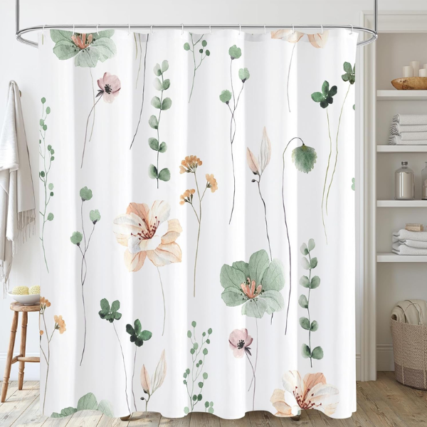 WATERCOLOR FLORAL SHOWER CURTAIN