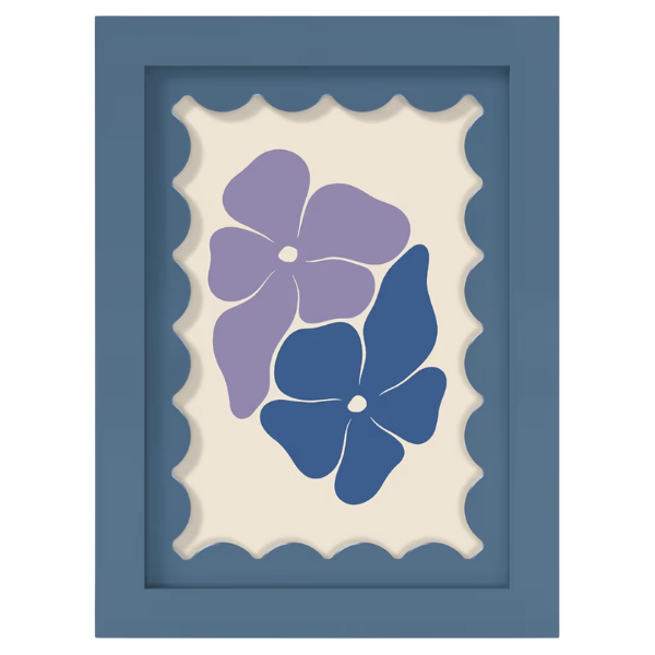 BLUE WAVY EDGE PICTURE FRAME