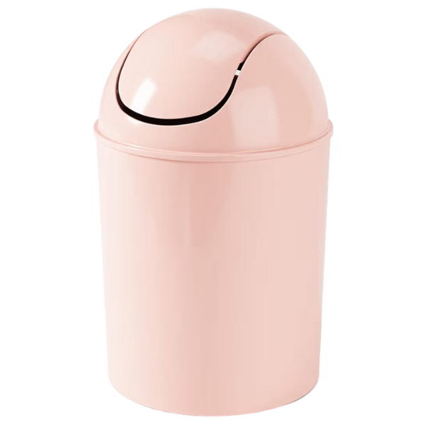 SMALL LIGHT PINK SWING LID TRASH CAN