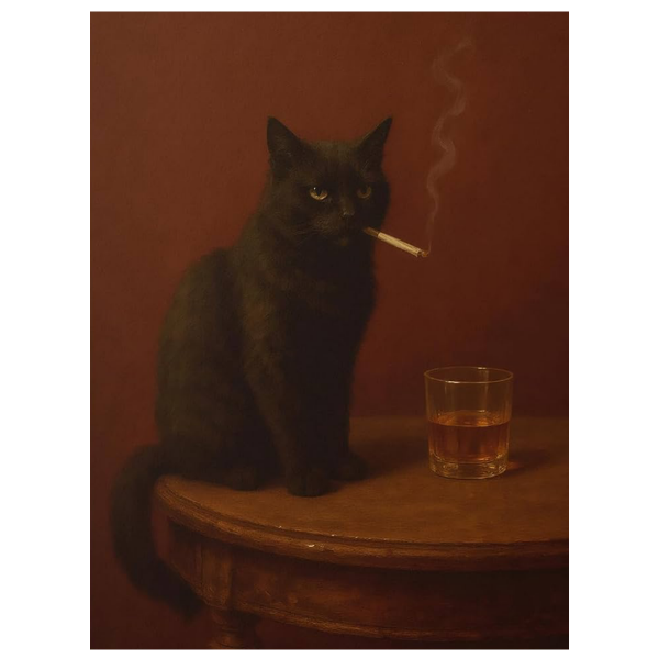 SMOKING CAT ART PRINT