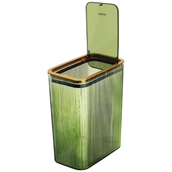 TRANSPARENT GREEN TRASH CAN
