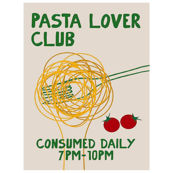 PASTA LOVER CLUB ART PRINT