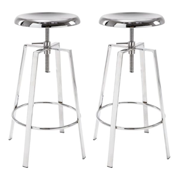 INDUSTRIAL CHROME BARSTOOLS