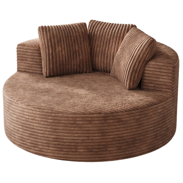 BROWN CIRCULAR SOFA